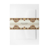 Golden Flowers Red Edelsteen Invitation Belly Band Uitnodigingen Wikkel (Voorkant Voorbeeld)