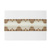 Golden Flowers Red Edelsteen Invitation Belly Band Uitnodigingen Wikkel (Achterkant Voorbeeld)