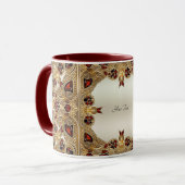 Golden Flowers Red Edelsteen Mok (Voorkant links)