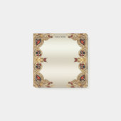 Golden Flowers Red Edelsteen Post it Notes (Voorkant)