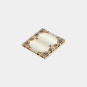 Golden Flowers Red Edelsteen Post it Notes (Schuin)