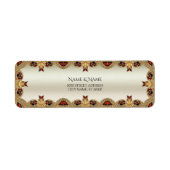 Golden Flowers Red Edelsteen Retour Adres Label (Voorkant)