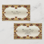 Golden Flowers Red Edelsteen Visitekaartje (Voorkant / Achterkant)