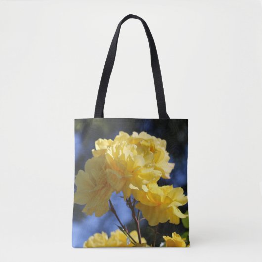 Golden Flowers  Rozen Schattige Foto Tote Bag (Voorkant)