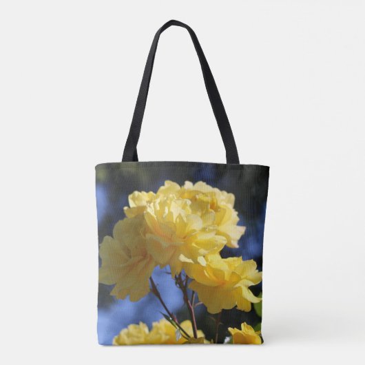Golden Flowers Rozen Schattige Foto Tote Bag (Achterkant)