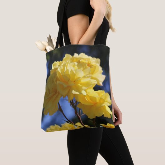 Golden Flowers  Rozen Schattige Foto Tote Bag (Dichtbij)