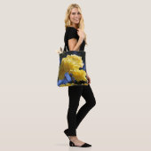 Golden Flowers  Rozen Schattige Foto Tote Bag (Op model)