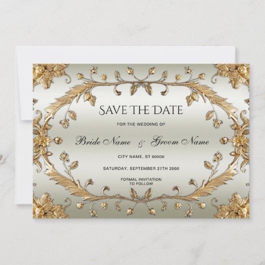 Golden  Flowers slaan de datum op Save The Date (Voorkant)