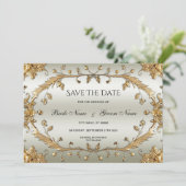 Golden  Flowers slaan de datum op Save The Date (Staand voorkant)