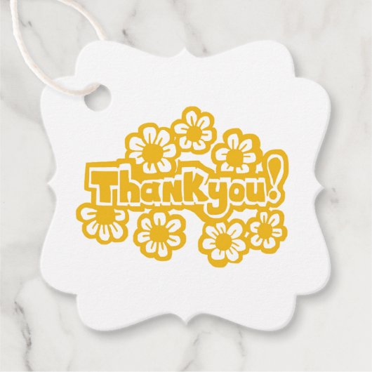 Golden Flowers Thank you! Bedankjes Labels (Voorkant)