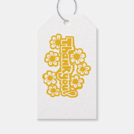 Golden Flowers Thank you! Cadeaulabel