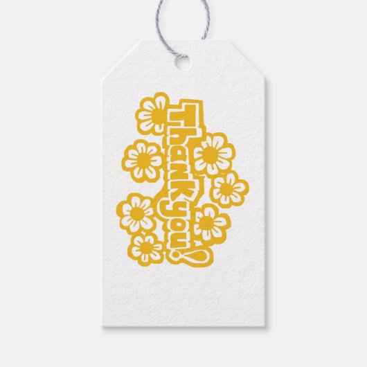 Golden Flowers Thank you! Cadeaulabel (Voorkant)