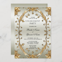 Golden Flowers Verloving Kaart