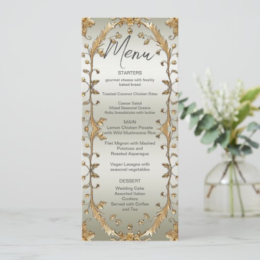 Golden  Flowers Wedding Menu (Staand voorkant)