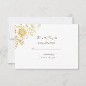 Golden Flowers Wedding RVSP Kaart (Voorkant)