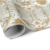 Golden  Flowers Wrapping Paper Cadeaupapier (Rol Hoek)