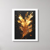 Golden flux metallic splash canvas afdruk (Voorkant)