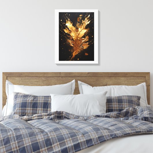 Golden flux metallic splash canvas afdruk (Insitu (Slaapkamer))