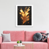 Golden flux metallic splash canvas afdruk (Insitu (Woonkamer))