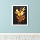 Golden flux metallic splash canvas afdruk (Insitu (Houten vloer))