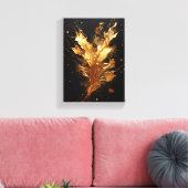 Golden flux metallic splash canvas afdruk (Insitu (Woonkamer))