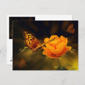 Golden Flying Butterfly Briefkaart (Voorkant / Achterkant)