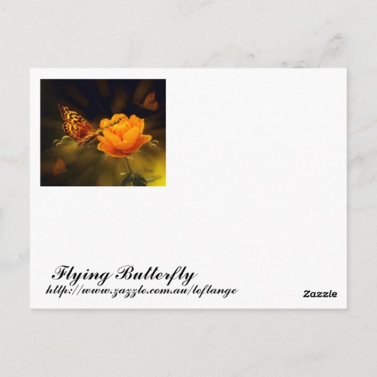 Golden Flying Butterfly Briefkaart (Achterkant)