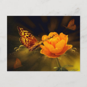 Golden Flying Butterfly Briefkaart