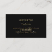 Golden Foil Pineapple Script Visitekaartje Black (Achterkant)