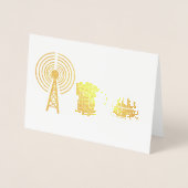 Golden Foiled Ham Radio Birthday Kaart (Voorkant)