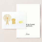 Golden Foiled Ham Radio Birthday Kaart (Display)