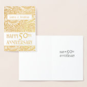 Golden Foliage 50e bruiloft Jubileum Echt Folie Kaarten (Display)