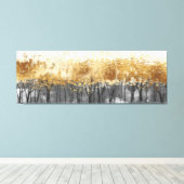 Golden Foliage Abstracte kunst Canvas Afdruk (Insitu (Houten vloer))