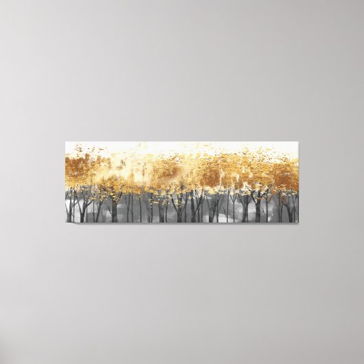 Golden Foliage Abstracte kunst Canvas Afdruk (Voorkant)