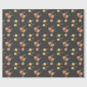 Golden Foliage en bloemen Cadeaupapier (Vlak)