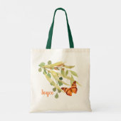 Golden Foliage met een Oranje vlinder Tote Bag (Achterkant)