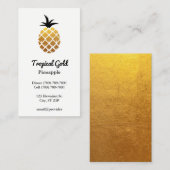 Golden Folie Foto Pineapple Visitekaartje (Voorkant / Achterkant)