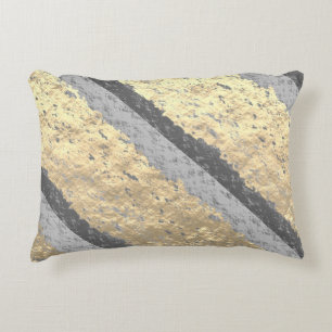 Golden Folie Grey Sparkling Glittey Elegant Royal Accent Kussen