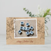 Golden Folie Happy Moederdag Folie Feestdagenkaart (Staand Voorkant)