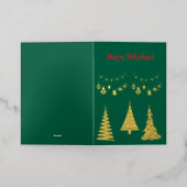 Golden Folie kerstbomen Eenvoudig Elegant Folie Wenskaart (Buiten Laag)