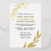 Golden Folie laat gouden olifweddenschap achter Folie Uitnodiging (Voorkant)