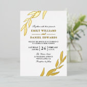 Golden Folie laat gouden olifweddenschap achter Folie Uitnodiging (Staand Voorkant)