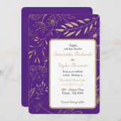 Golden Folie Leaf Floral Wedding (Voorkant / Achterkant)