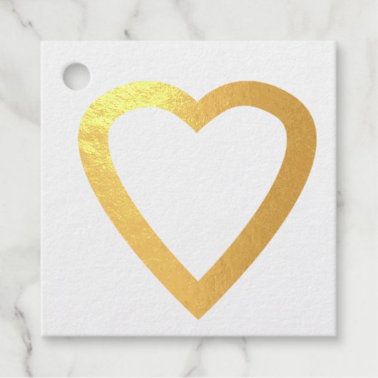 Golden folie Liefde Hart Bedankjes Labels (Voorkant)