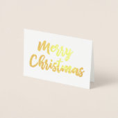 Golden Folie Merry Christmas Script Typografie Folie Kaarten (Voorkant)