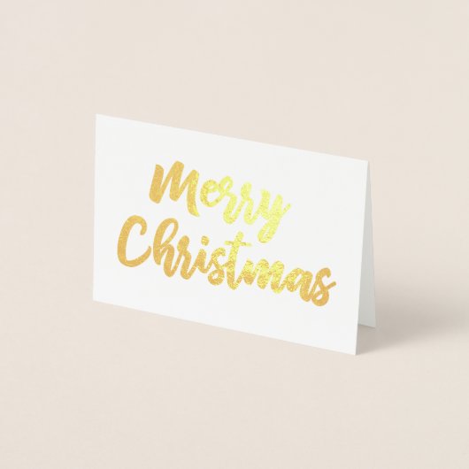 Golden Folie Merry Christmas Script Typografie Folie Kaarten (Voorkant)
