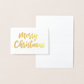Golden Folie Merry Christmas Script Typografie Folie Kaarten (Display)