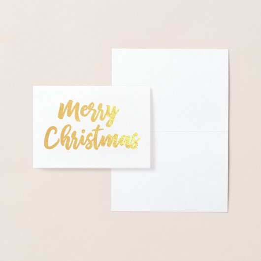 Golden Folie Merry Christmas Script Typografie Folie Kaarten (Display)