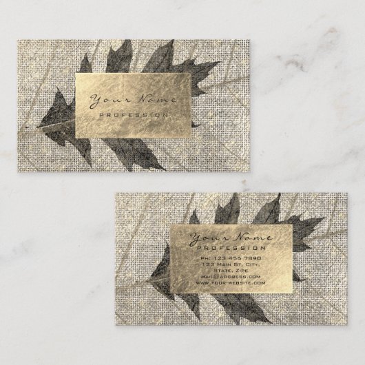 Golden Folie Urban Organic Botanical Black Maple Visitekaartje (Voorkant / Achterkant)