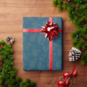 Golden Folie Winter Berries Cadeaupapier